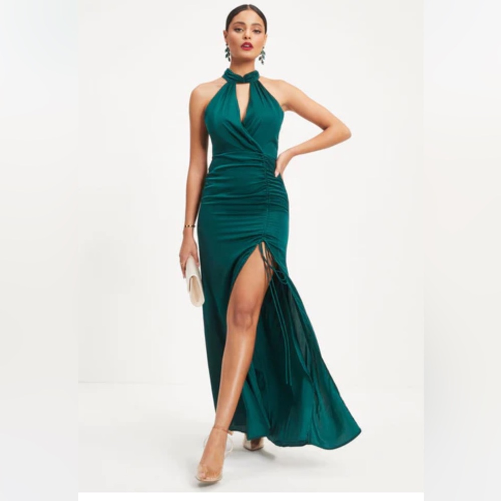 Green wedding guest dress